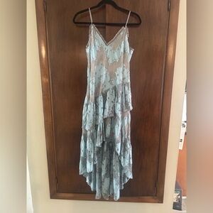 Elliatt for ANTHROPOLOGIE High Low Ruffle Saloon Midi Maxi Lined Dress Sz. Small
